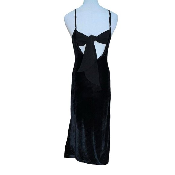B.O.G.‎ BAND OF FREE GIRL CRUSH BLACK VELVET MIDI DRESS WOMEN XS SLEEVELESS NEW - Picture 5 of 12